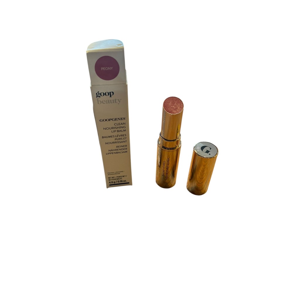 Goop Beauty Goopgenes Clean Nourishing Lip Balm Peony 4.6g NIB Gold‎ Tube